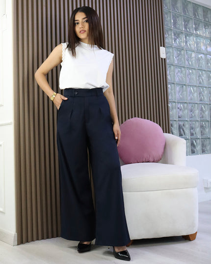 Pantalón en Sisley Maria Azul Marino