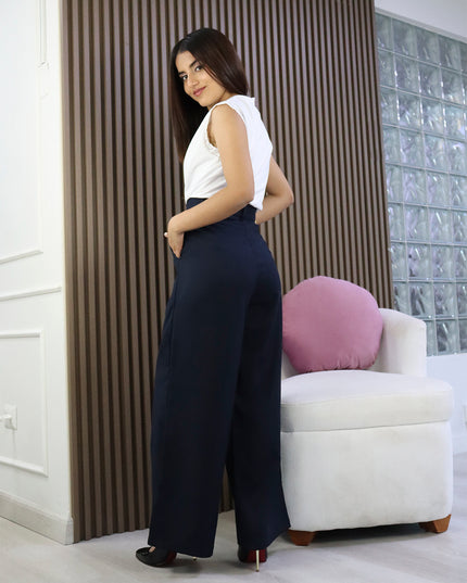 Pantalón en Sisley Maria Azul Marino