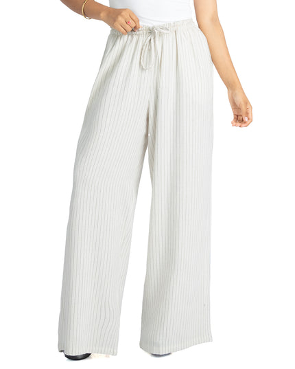 Pantalón en Lino Sabana Milán Natural a Rayas