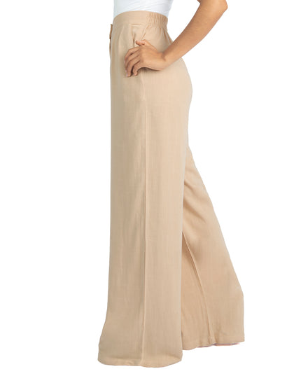 Pantalón en Lino Sabana Vera Beige Oscuro