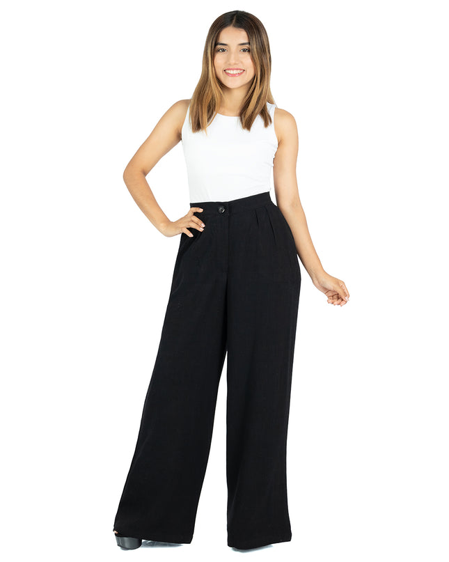 Pantalón en Lino Sabana Vera Negro