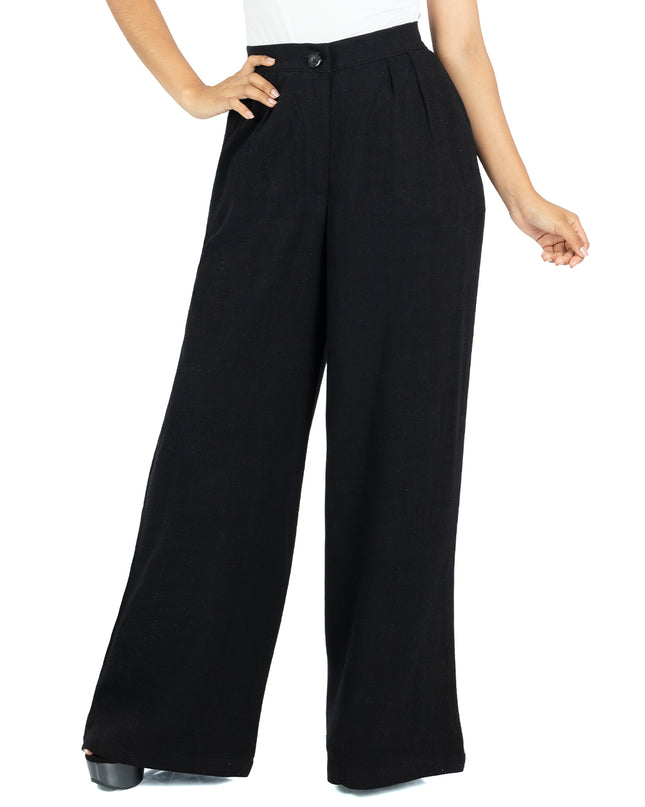 Pantalón en Lino Sabana Vera Negro