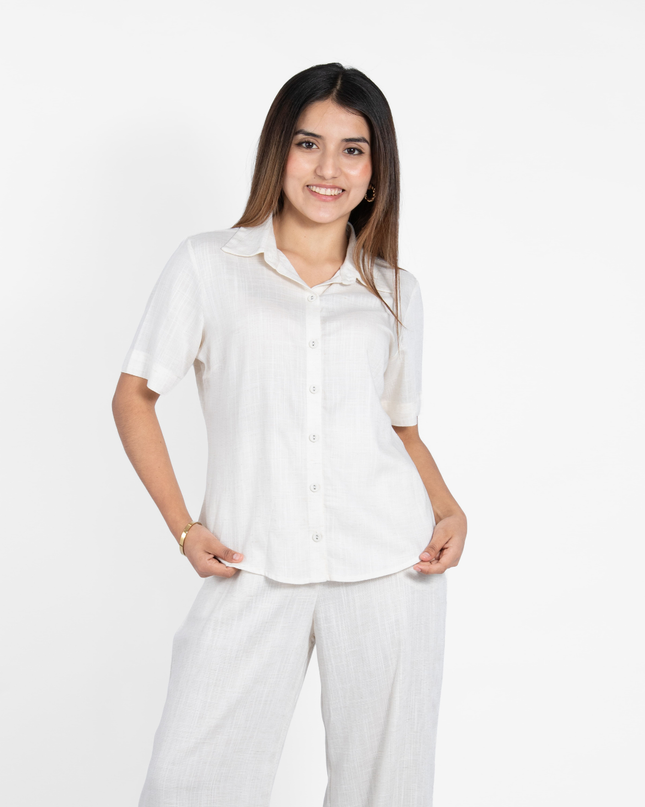 Blusa FIORI M/C en Lino Grecia