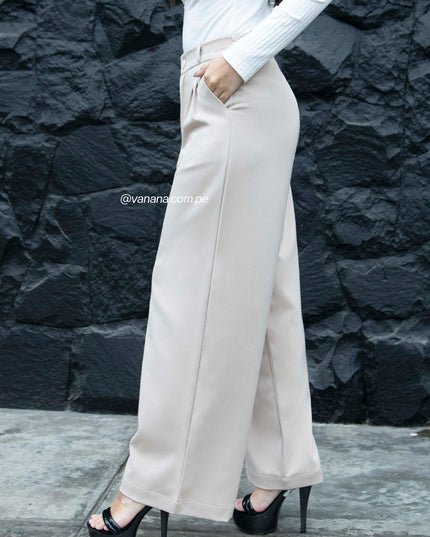 Pantalón Palazo en Mónaco Tania Beige