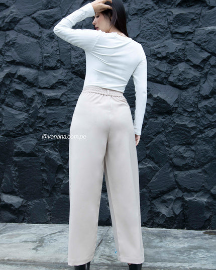 Pantalón Palazo en Mónaco Tania Beige