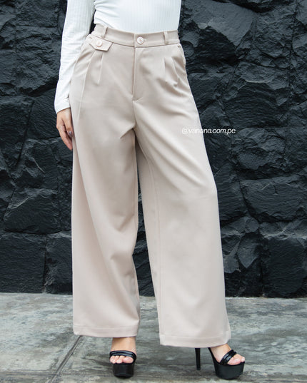 Pantalón Palazo en Mónaco Tania Beige