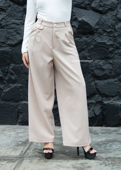 Pantalón Palazo en Mónaco Tania Beige