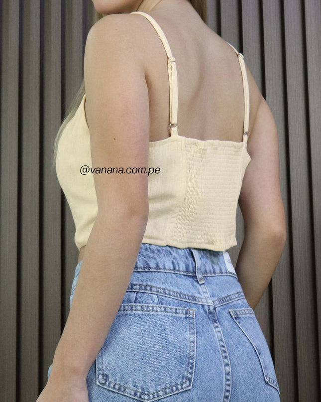 Top Tiras de Lino Sofi Beige