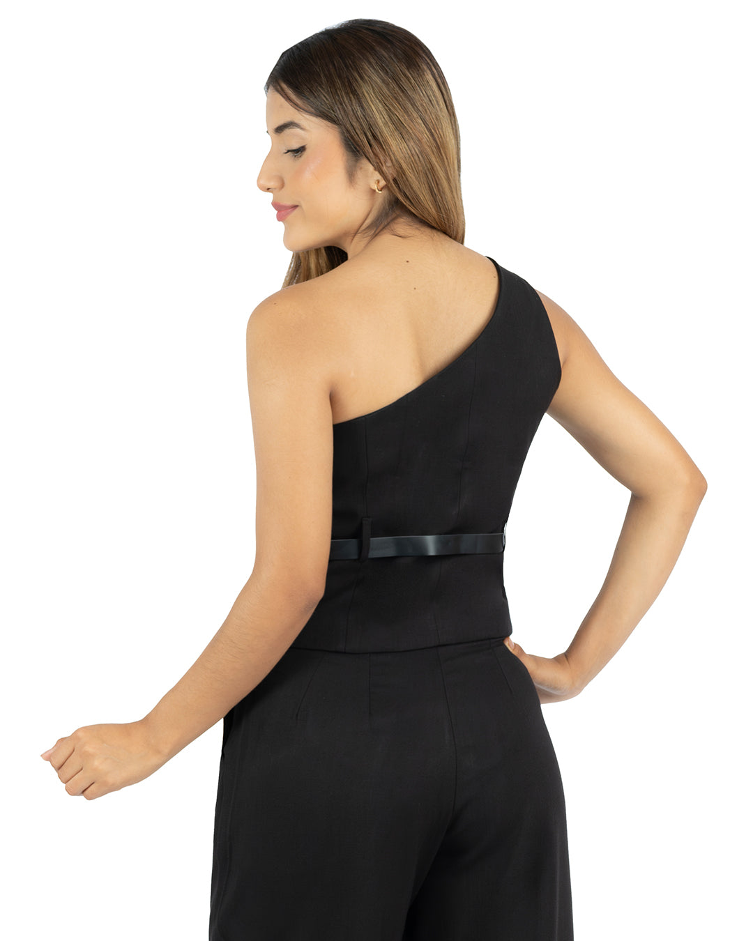 Top en Lino Dasha Negro