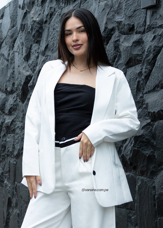 Blazer Corte Princesa Nina Blanco