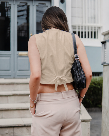 Chaleco Arena Crop en Cotton Slub