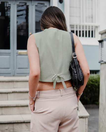 Chaleco Arena Crop en Cotton Slub
