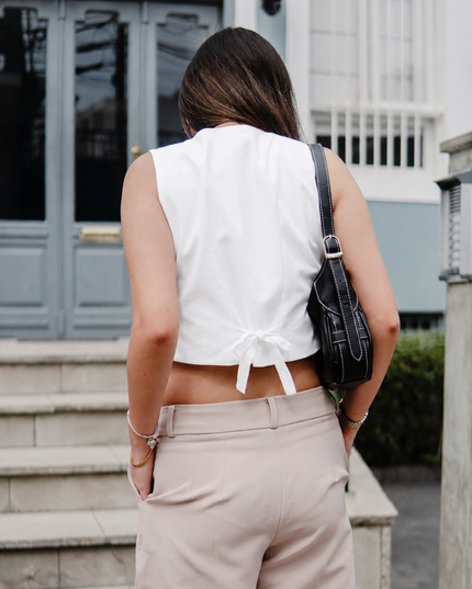 Chaleco Arena Crop en Cotton Slub
