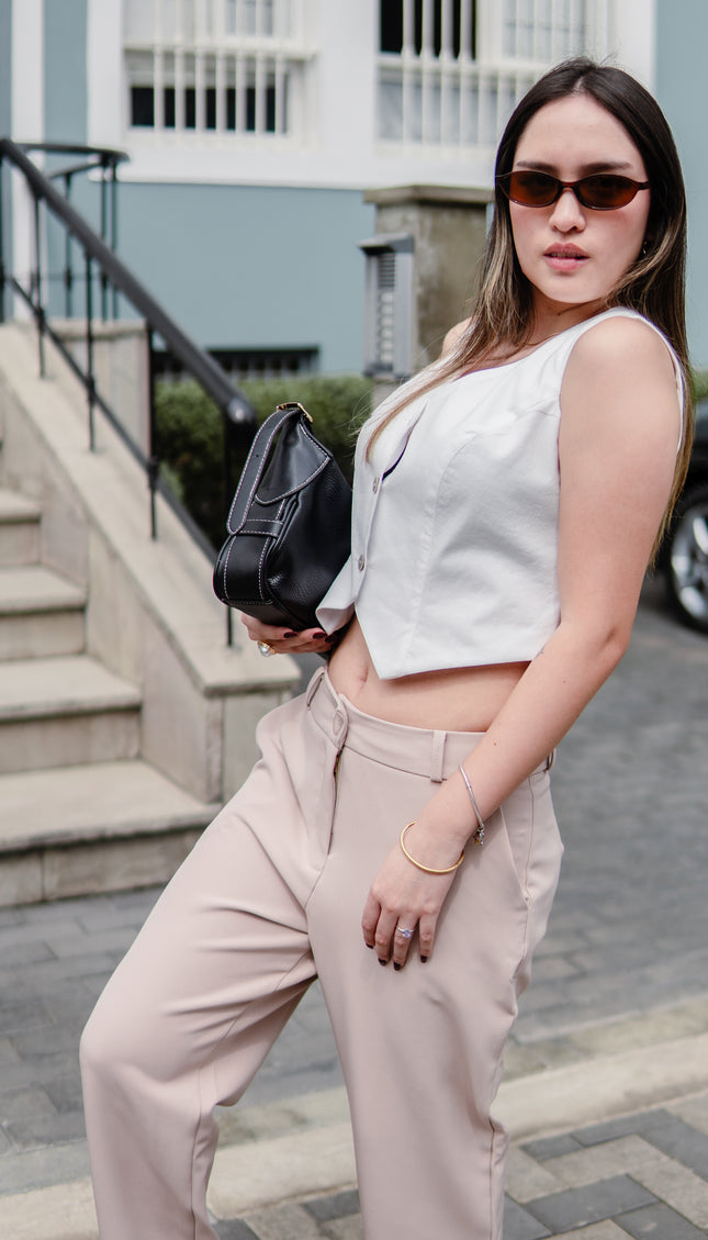 Chaleco Arena Crop en Cotton Slub