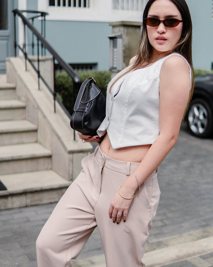 Chaleco Arena Crop en Cotton Slub