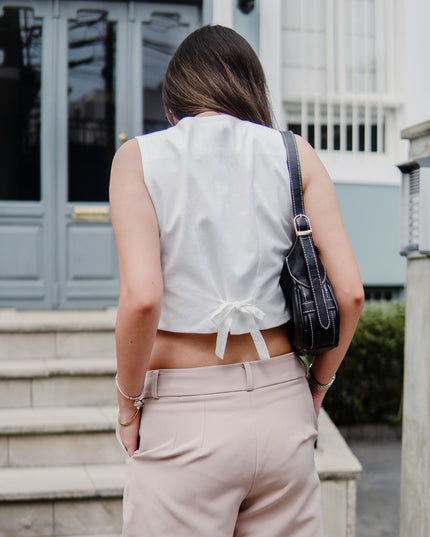 Chaleco Arena Crop en Cotton Slub