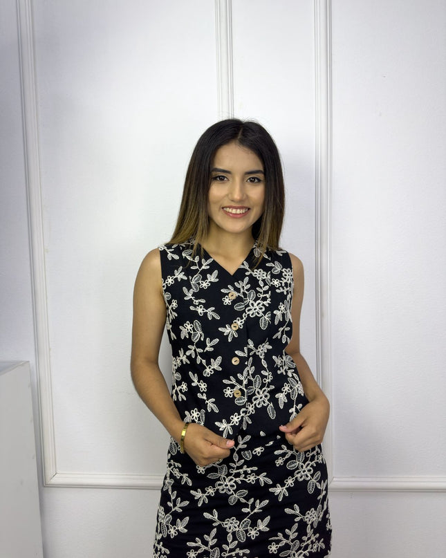 Chaleco ROMA en Galia bordado