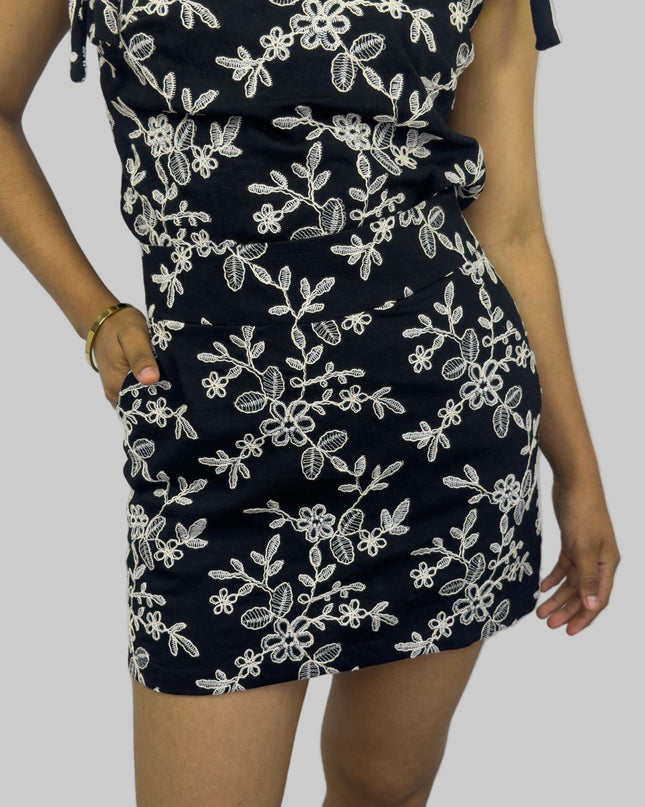 Falda Short ALBA en Galia bordado