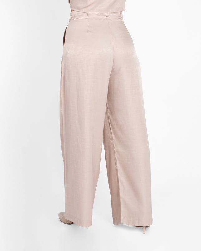 PANTALON SATÍN CUPRO BEIGE