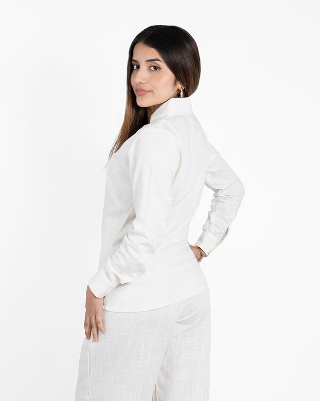 BLUSA BELINDA MANGA LARGA EN LINO GRECIA NATURAL