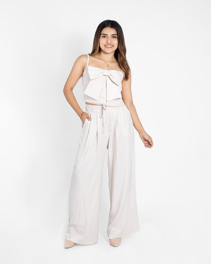 PANTALON SATÍN CUPRO PERLA