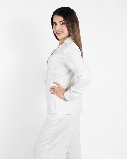 BLUSA BELINDA MANGA LARGA EN LINO GRECIA NATURAL