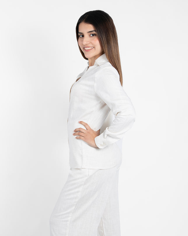BLUSA BELINDA MANGA LARGA EN LINO GRECIA NATURAL