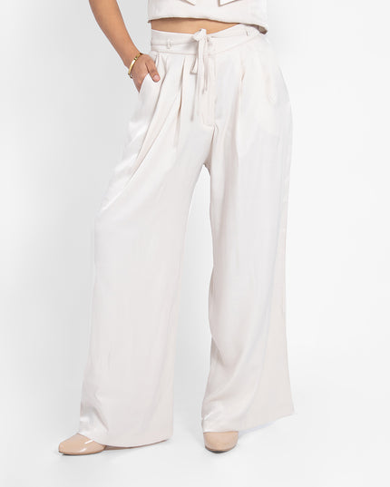PANTALON SATÍN CUPRO PERLA