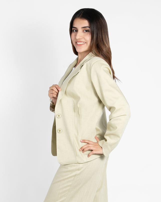 BLAZER ABRIL EN LINO GRECIA LIMON
