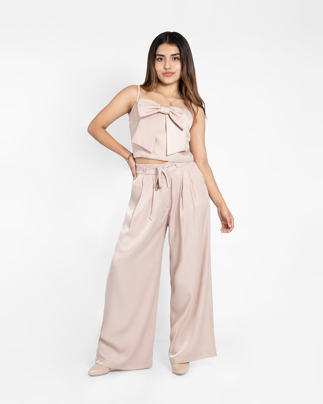 PANTALON SATÍN CUPRO BEIGE