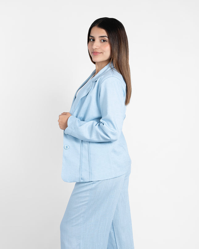 BLAZER ABRIL EN LINO GRECIA CELESTE