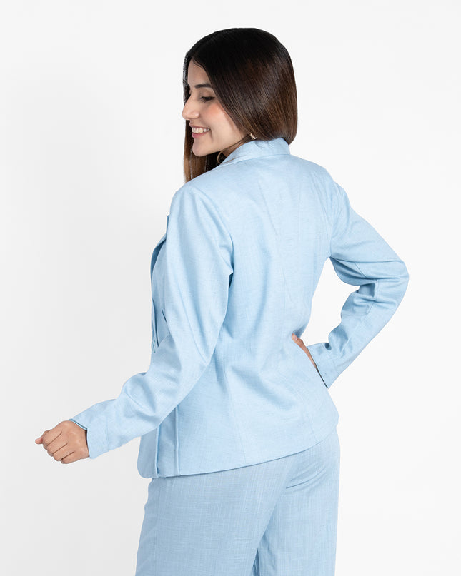 BLAZER ABRIL EN LINO GRECIA CELESTE