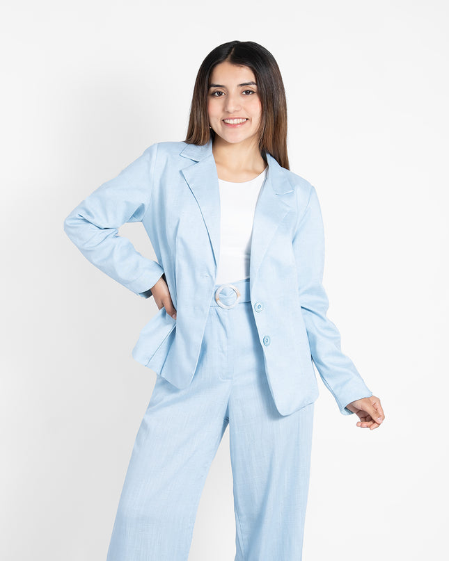 BLAZER ABRIL EN LINO GRECIA CELESTE