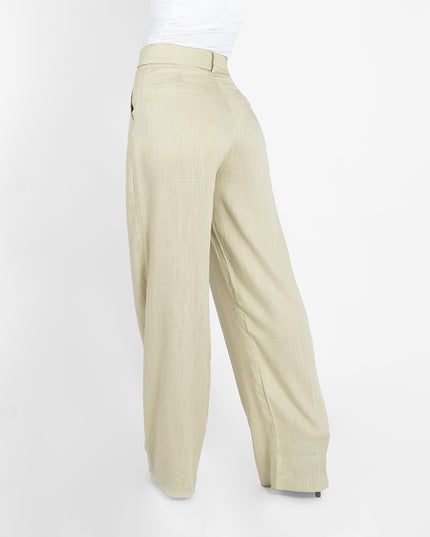 PANTALON ALBA EN LINO GRECIA LIMON