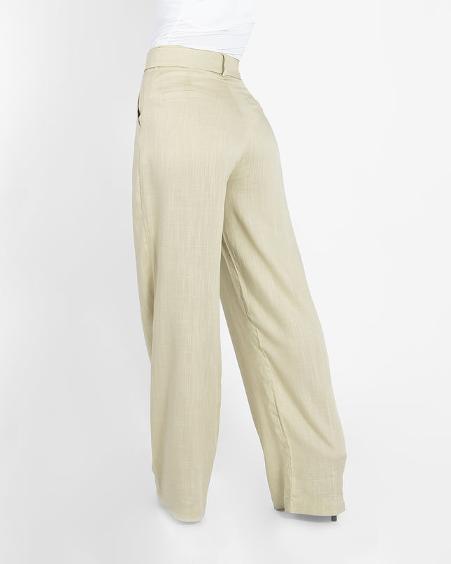 PANTALON ALBA EN LINO GRECIA LIMON