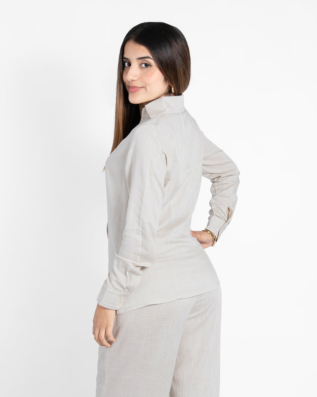 BLUSA BELINDA MANGA LARGA EN LINO GRECIA ARENA