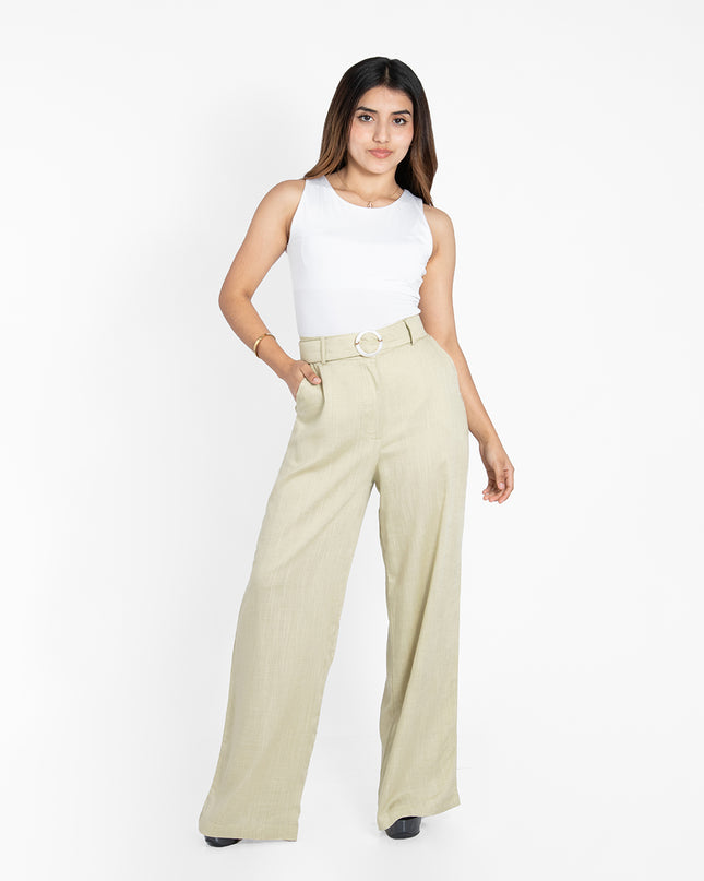 PANTALON ALBA EN LINO GRECIA LIMON