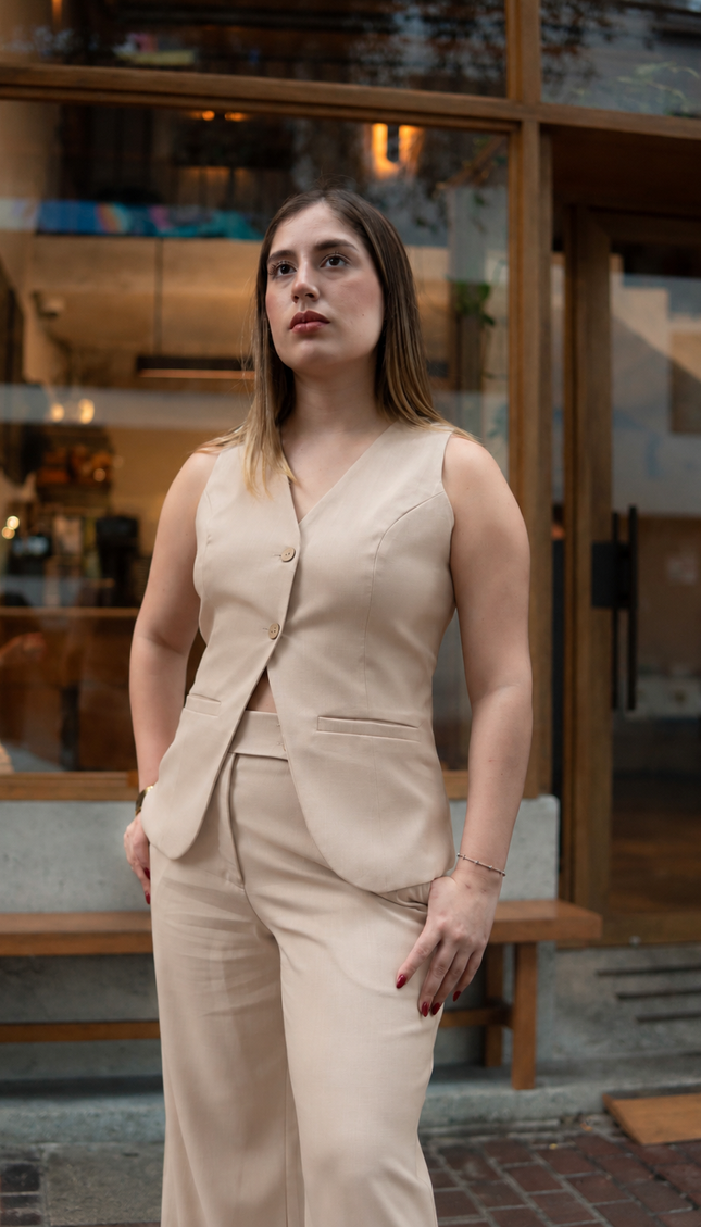 Chaleco Andrea en Lino Rayón