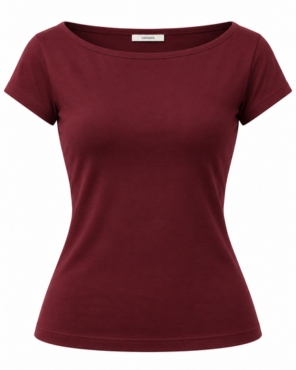 Polo Elie Mujer Escote Bote Manga Corta | VANANA