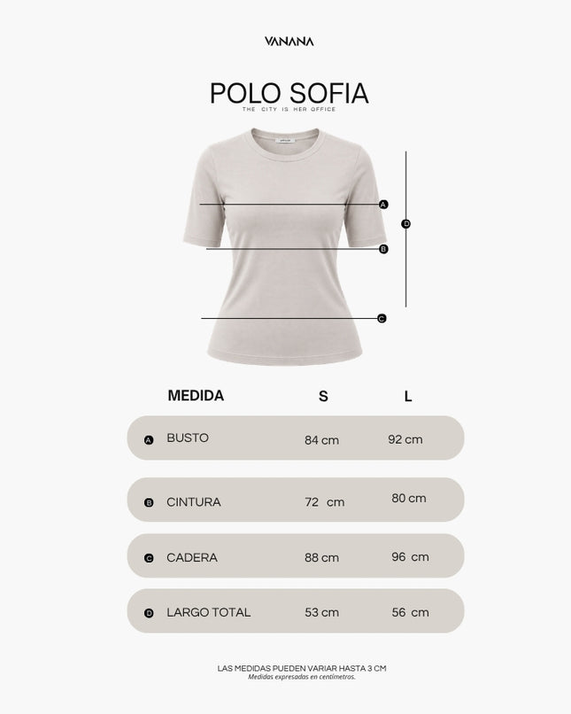Polo Sofia Mujer Manga al Codo Cuello Redondo | VANANA